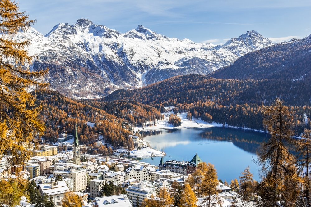 st moritz switzerland in the winter