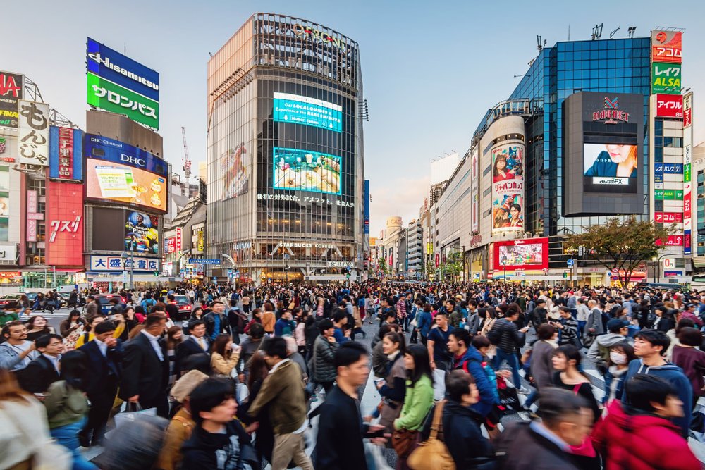 Japan crowds in Tokyo