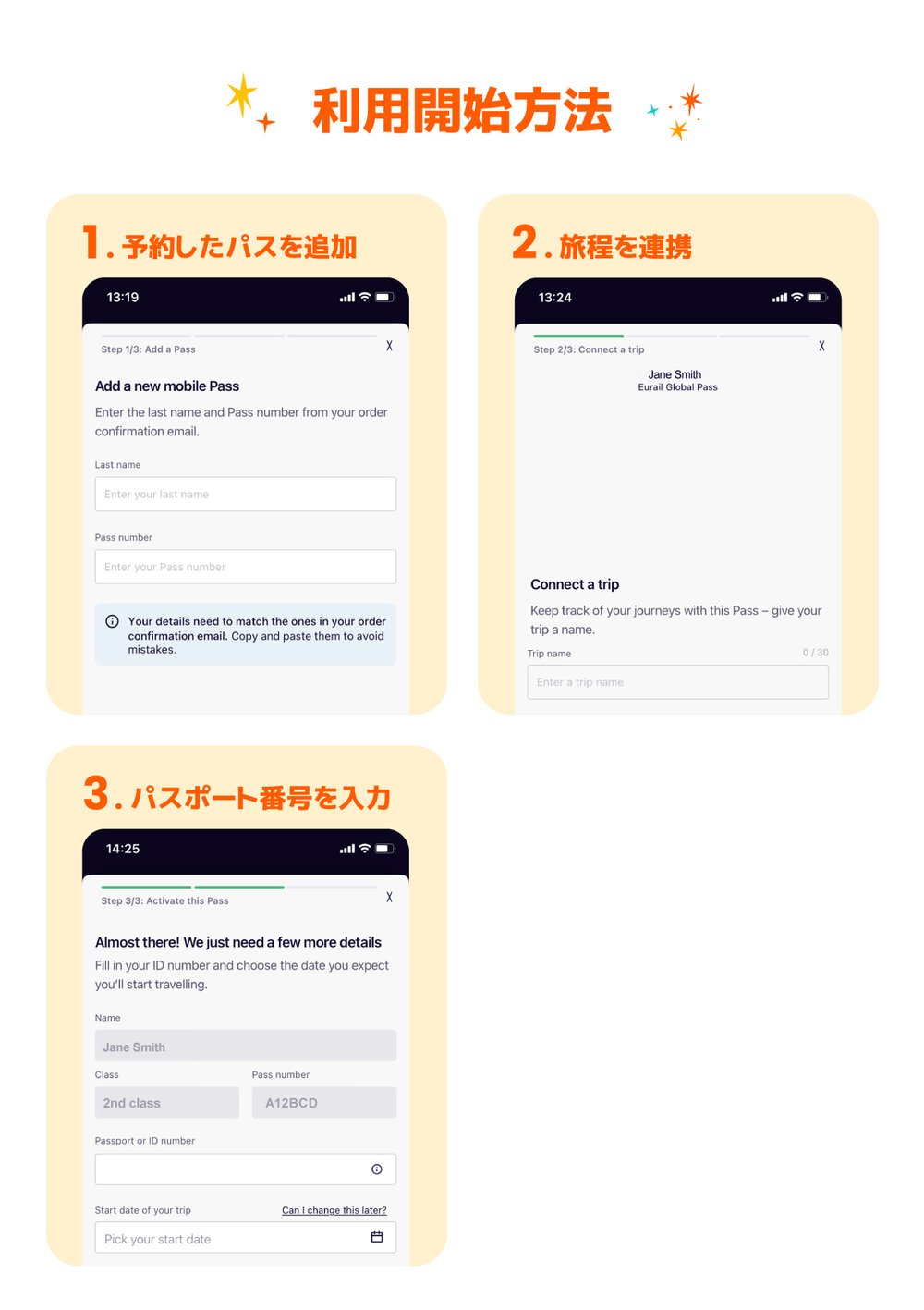 eurail ユーレイル　利用開始方法