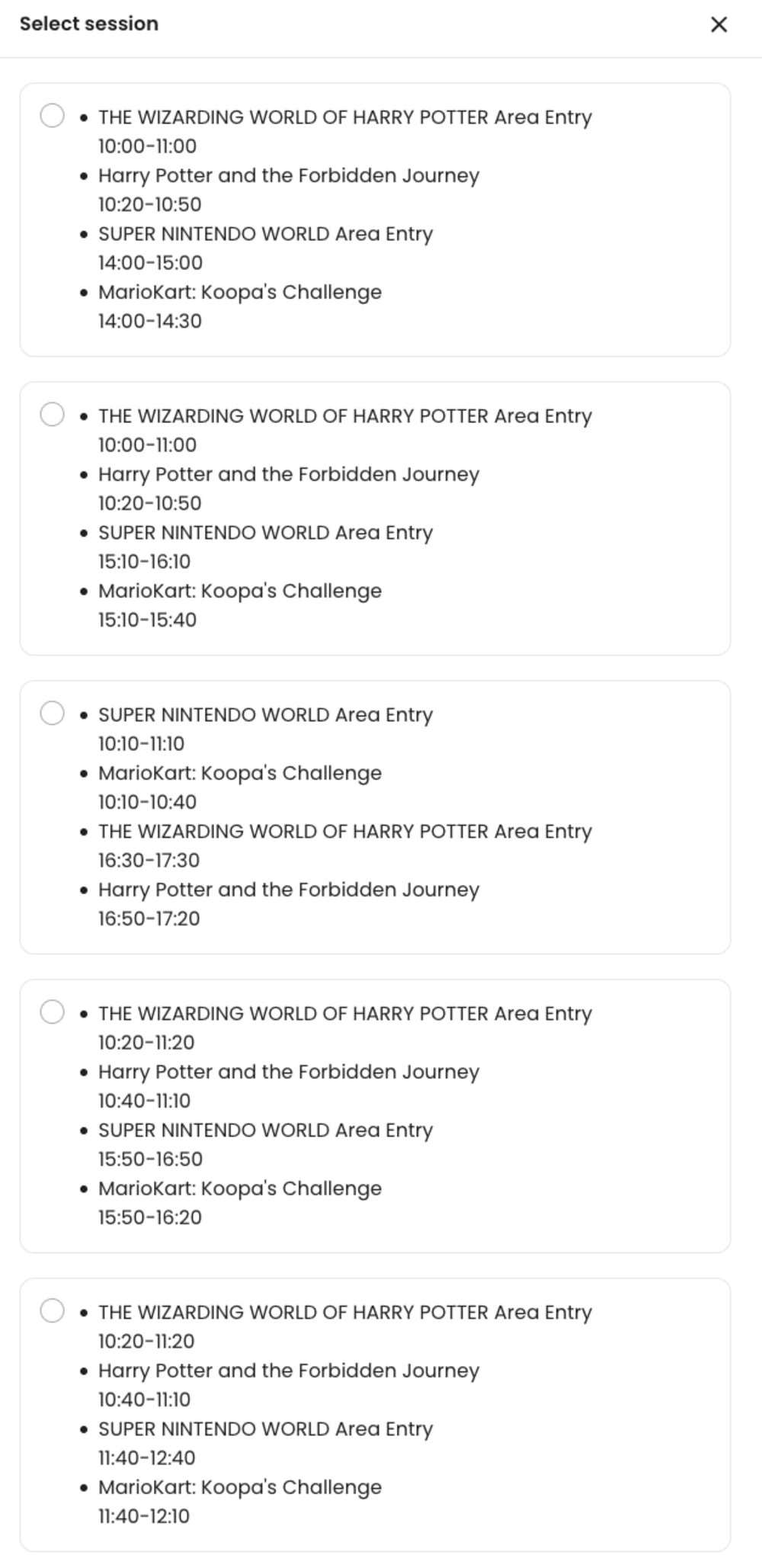 select session express pass klook