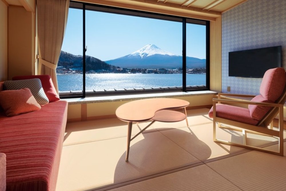 View of Mount Fuji from a room
