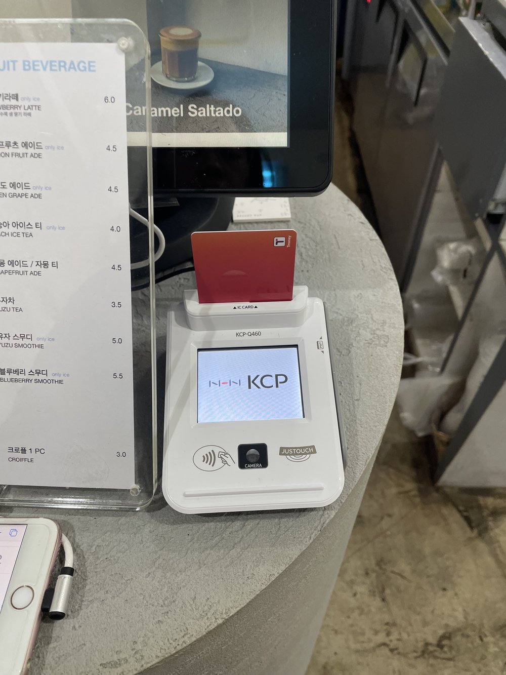 wowpass card being used for payment in south korea