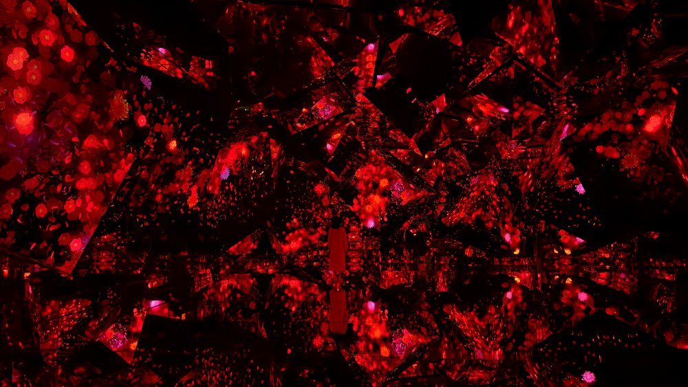 Flowers and People Megalith Crystal Formation art installation