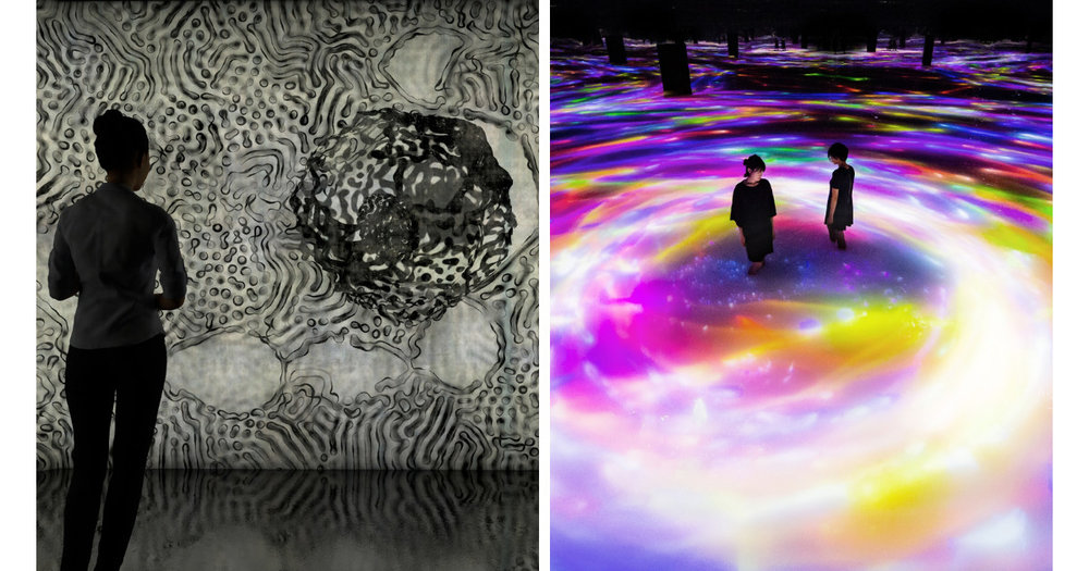 Two different art installations