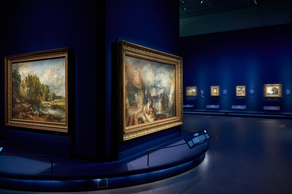 Different artworks in a gallery