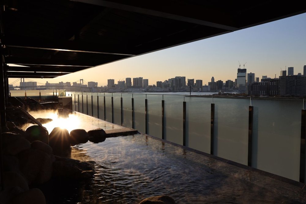 Toyosu Manyo Onsen 露天風呂夕景②