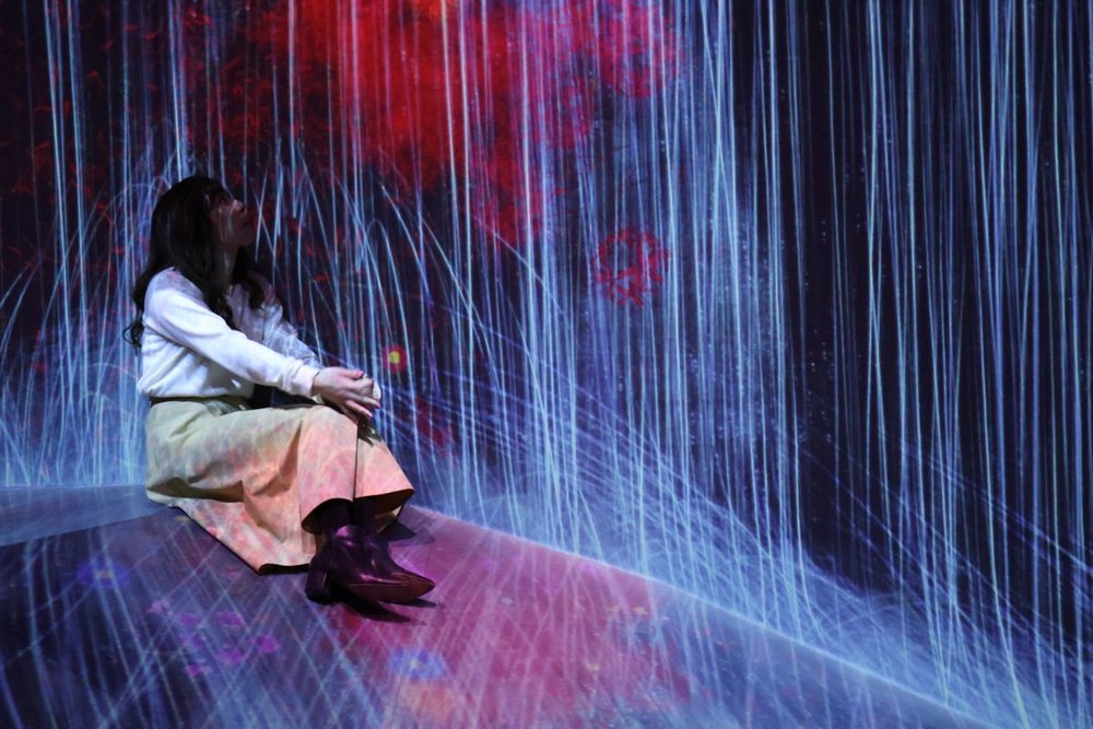 teamlab Borderless　アートにとけ込む女性