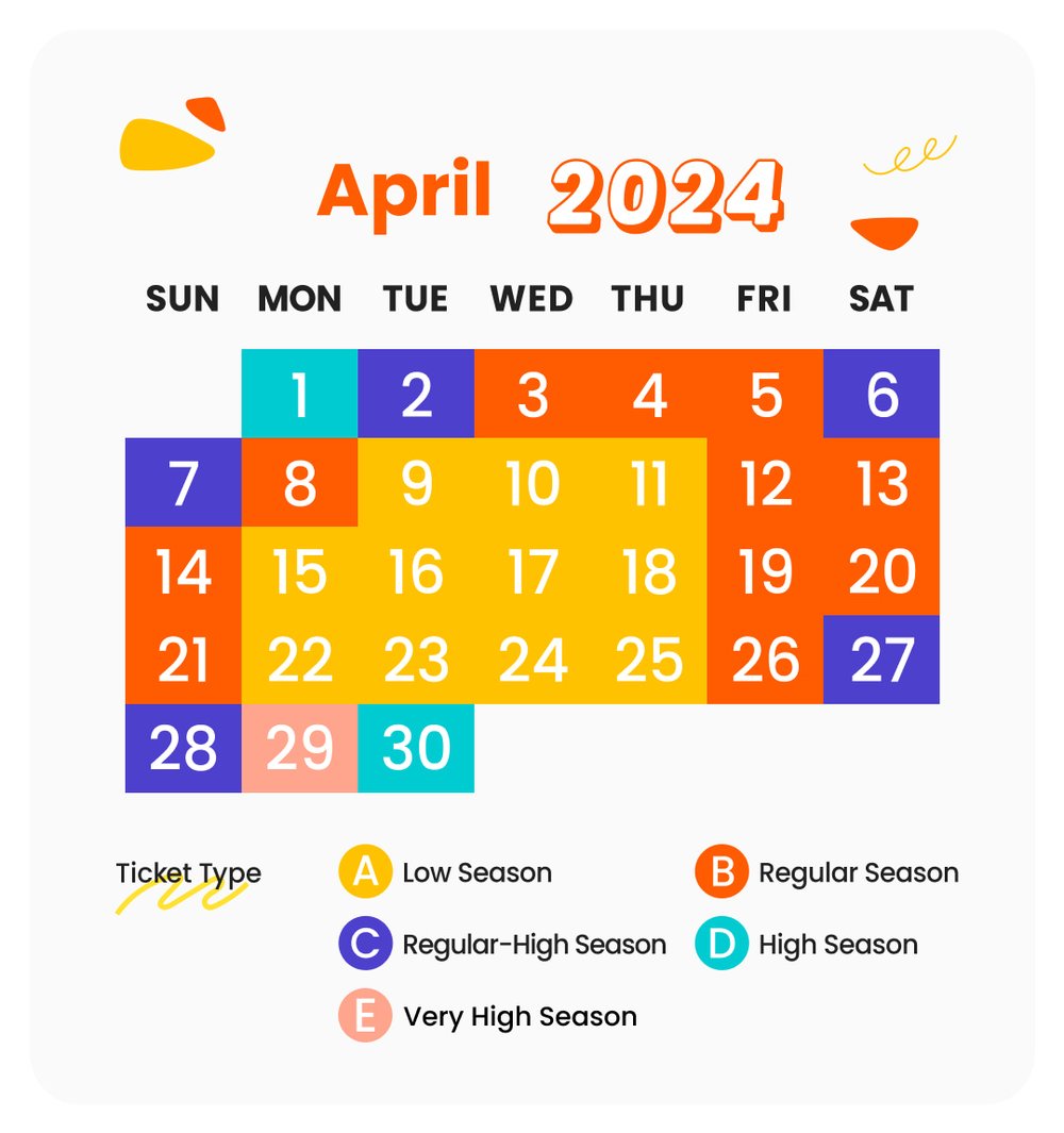 USJ 料金カレンダー 4月 2024年