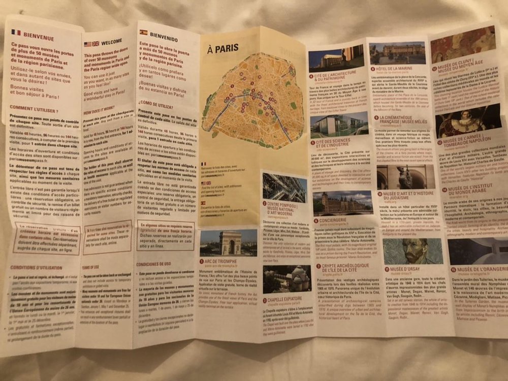 パリミュージアムパス（Paris Museum Pass）パンフレット