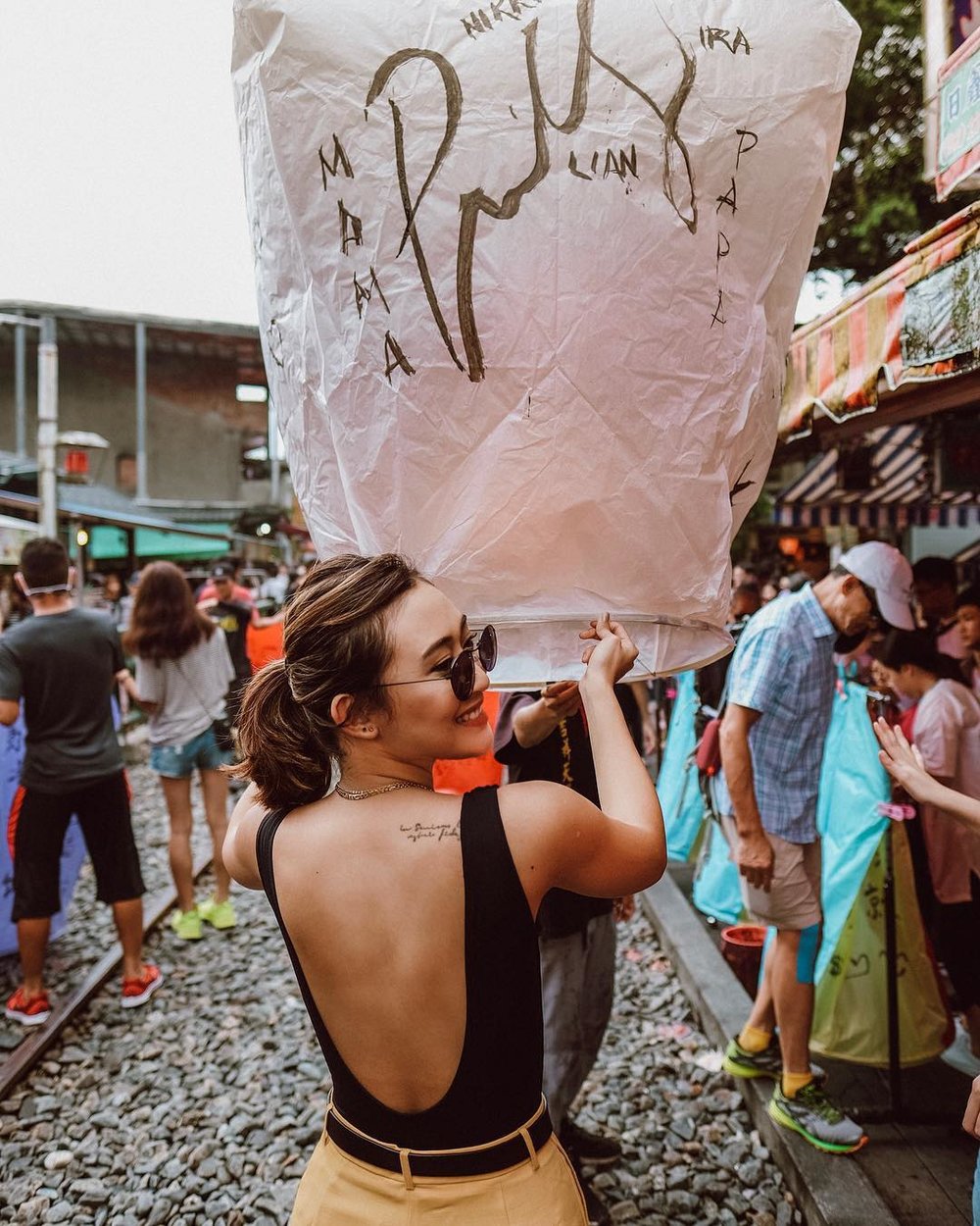 Shifen Old Street sky lantern railway Taiwan