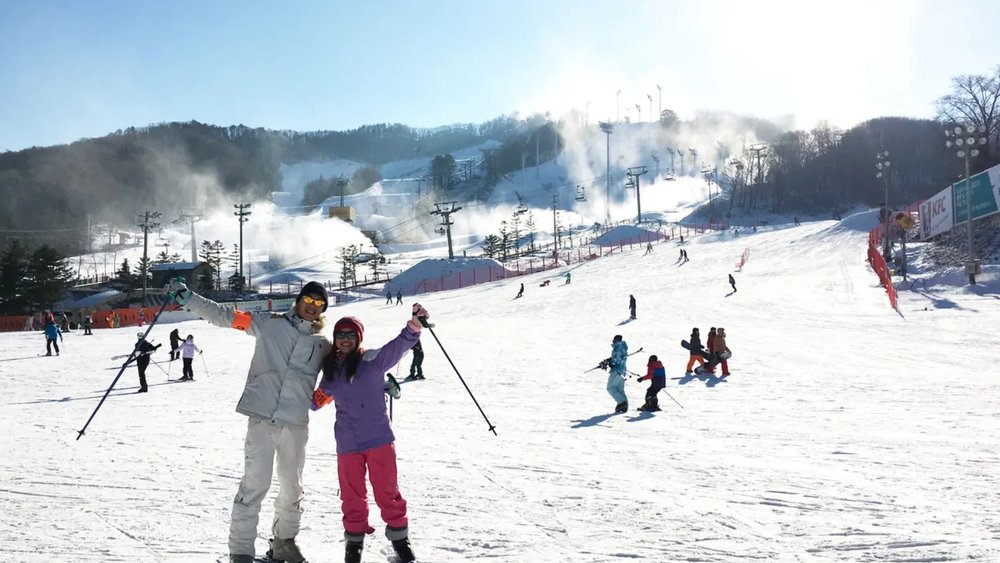 Hit any of South Korea's ski resorts for a good time. Credits to Klook