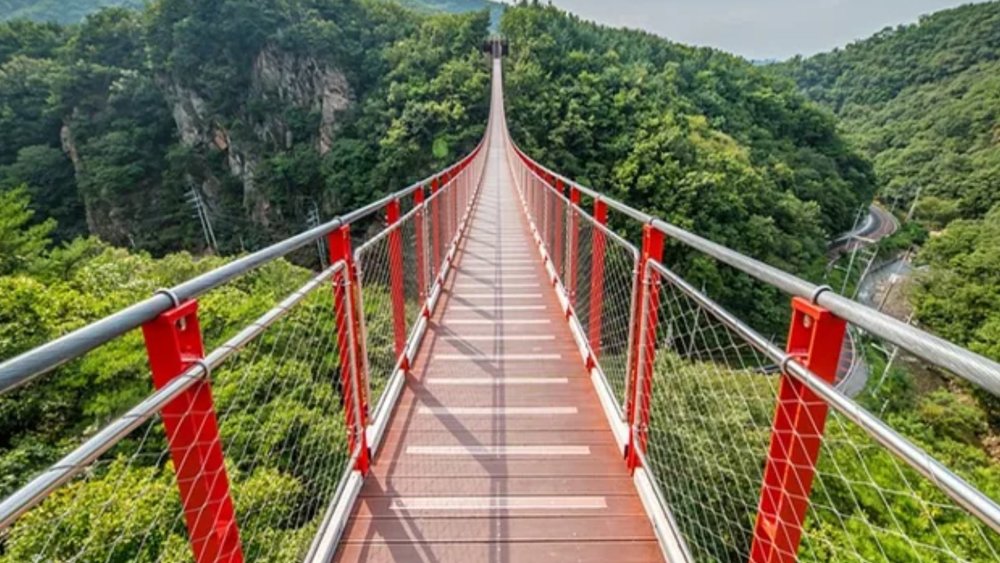 The Mt. Gamaksan Suspension Bridge used to be a battlefield during the war but is now a scenic tourist attraction!