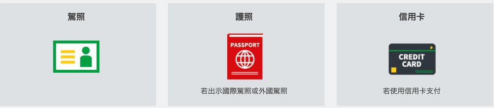 Toyota租車所需文件