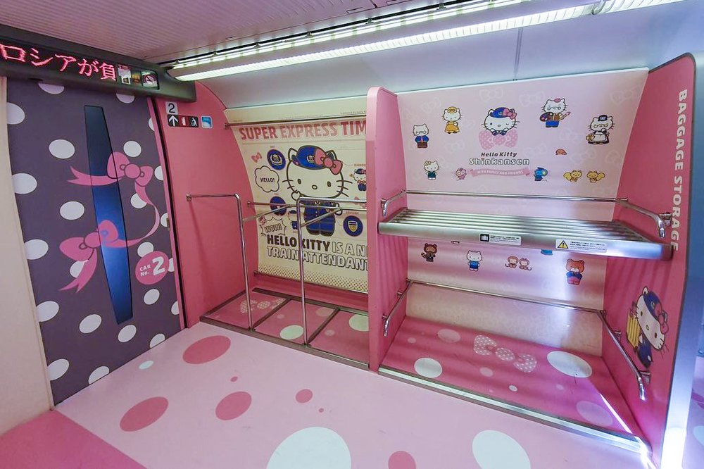 Hello Kitty 新幹線超可愛行李放置區