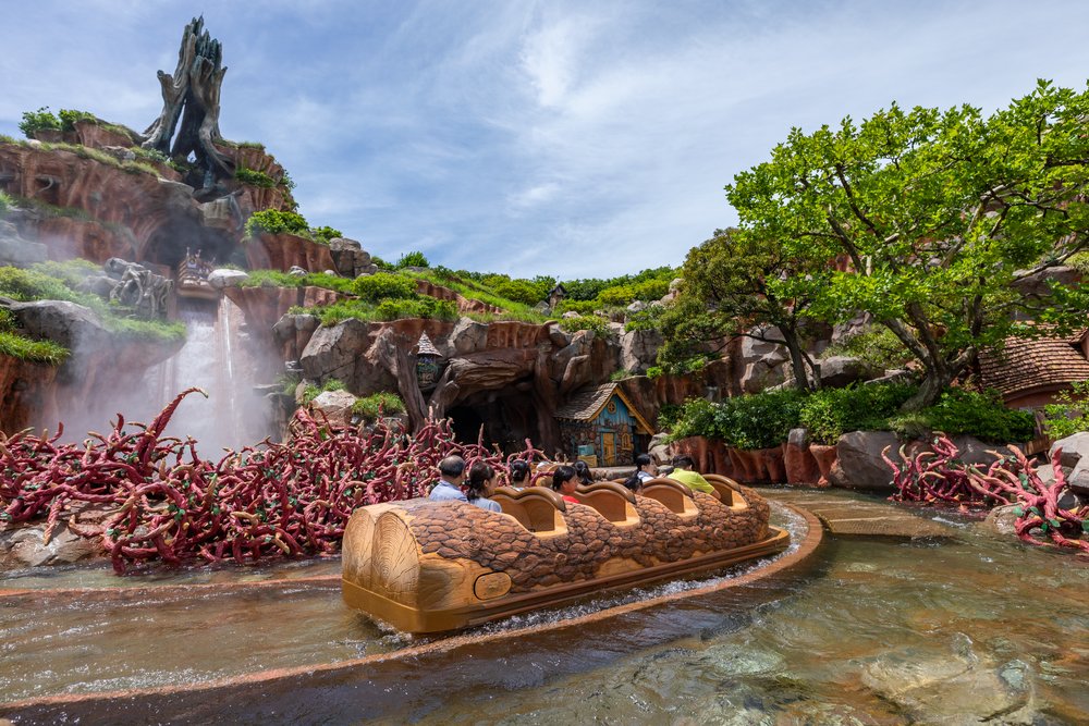 photo of a ride in splash mountain tokyo disneyland