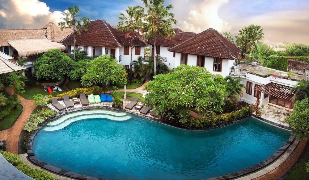 aerial view of ecosfera hotel in bali