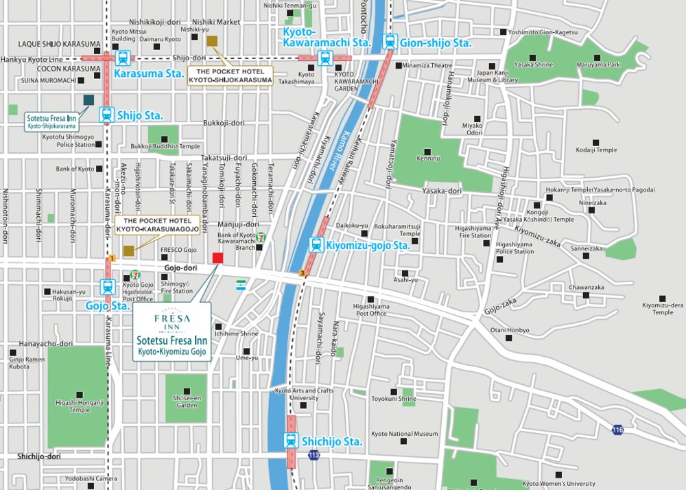 相鐵FRESA INN京都清水五條地理位置