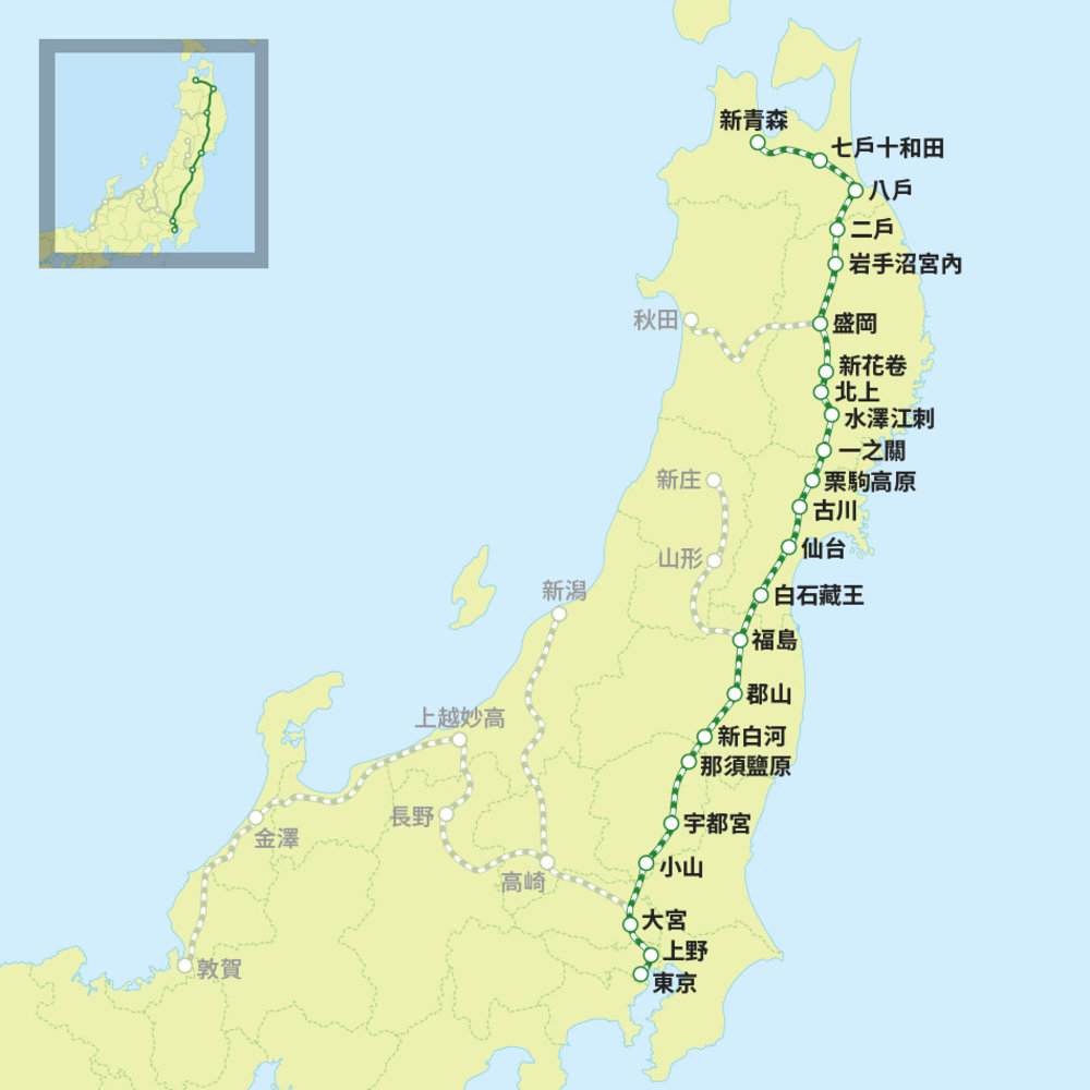 東北新幹線停靠站點