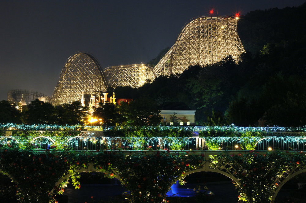 everland theme park at night