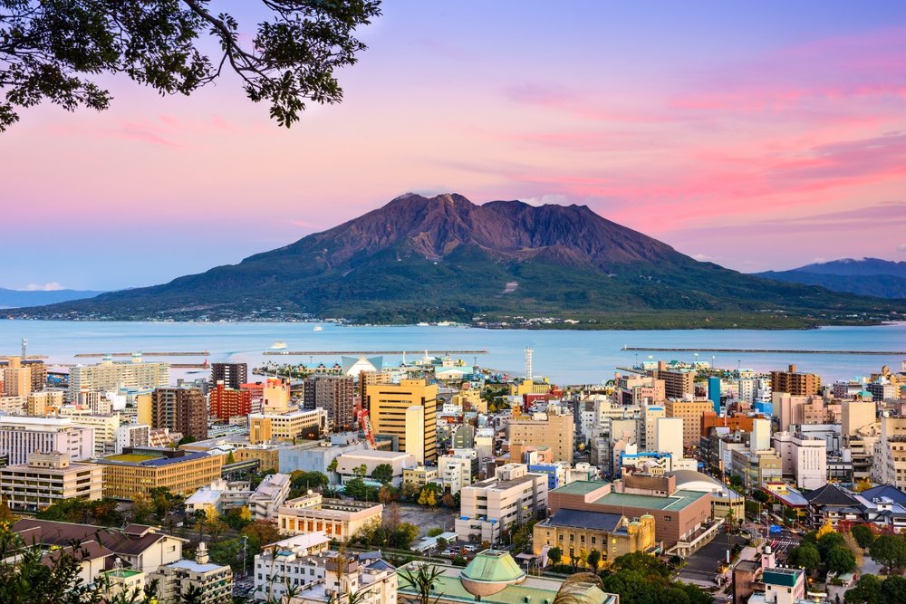 Kagoshima with Sakurajima Volcano