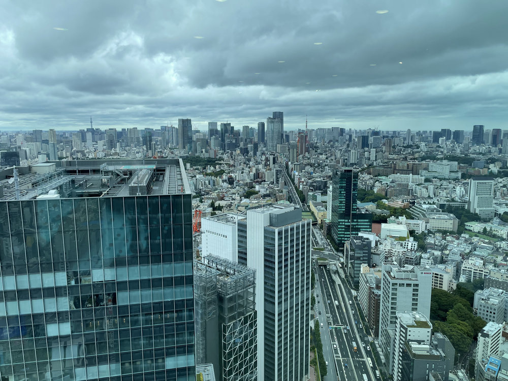 view on top of a tall building in shibuya