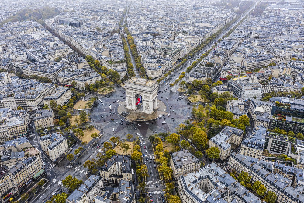 aerial view of paris