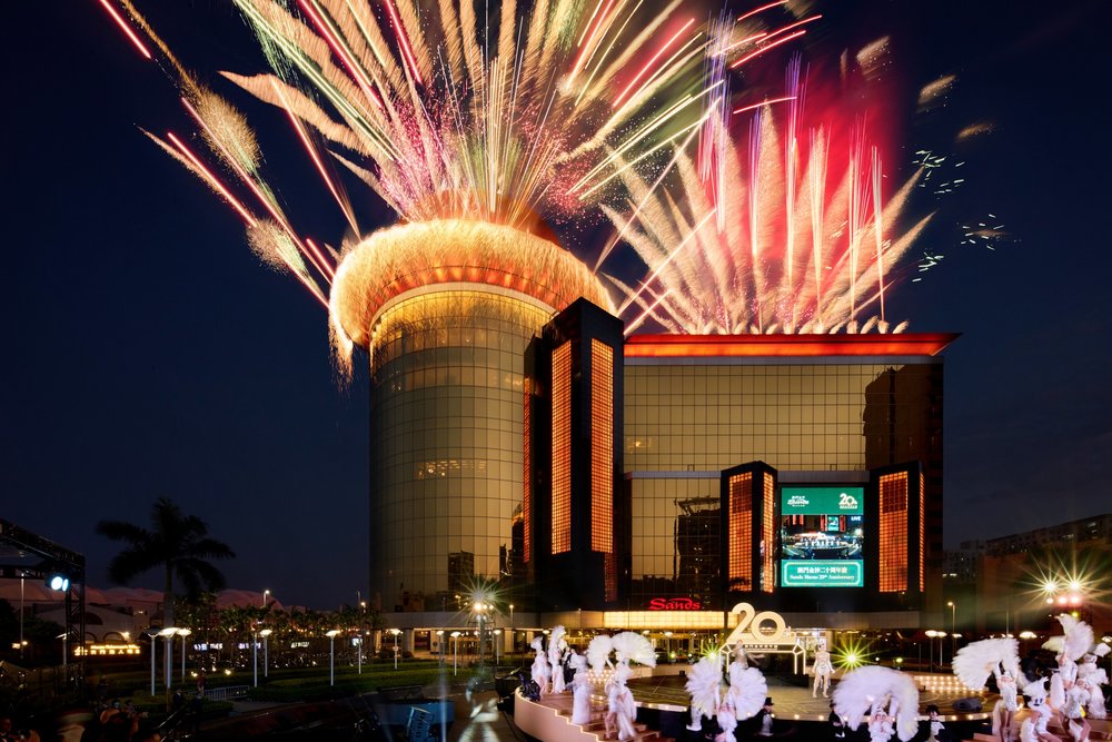 fireworks in Sands Macao