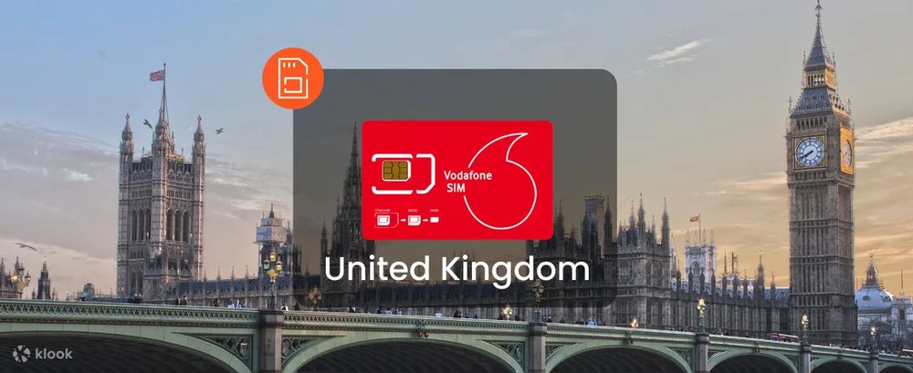 英國專用Vodafone上網通話SIM卡（台灣、香港、澳門郵寄到府）