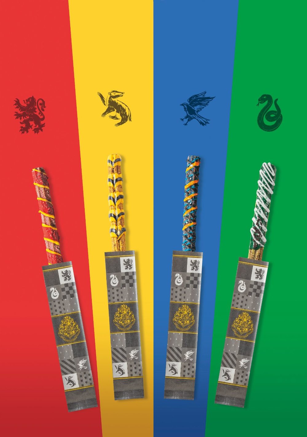 USJハリーポッター ホグワーツ魔法魔術学校の4寮をイメージした特製チュリトス