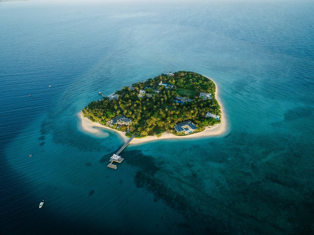 Aerial shot of Banwa Private Island