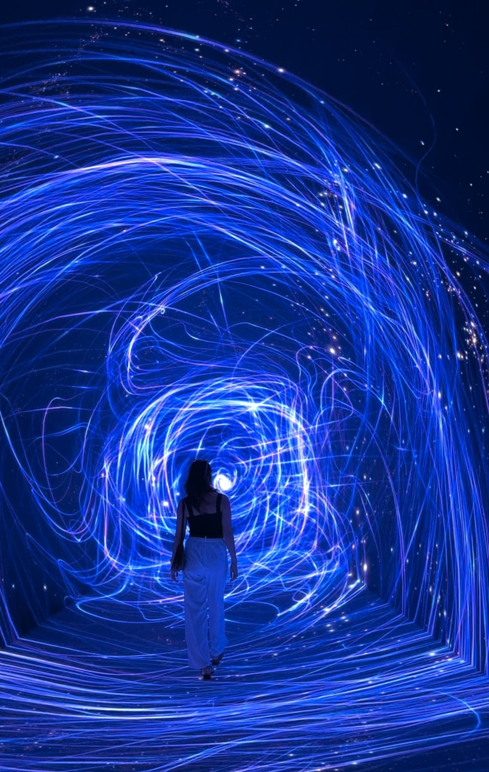 space & time cube led tunnel