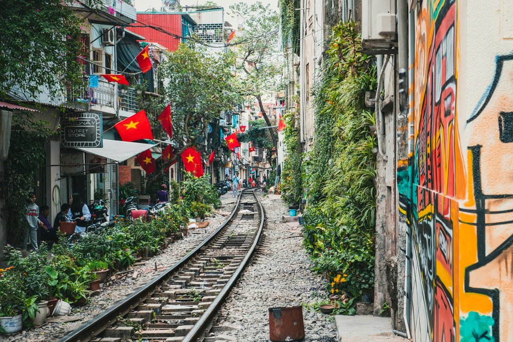 Rail track in Hanoi
