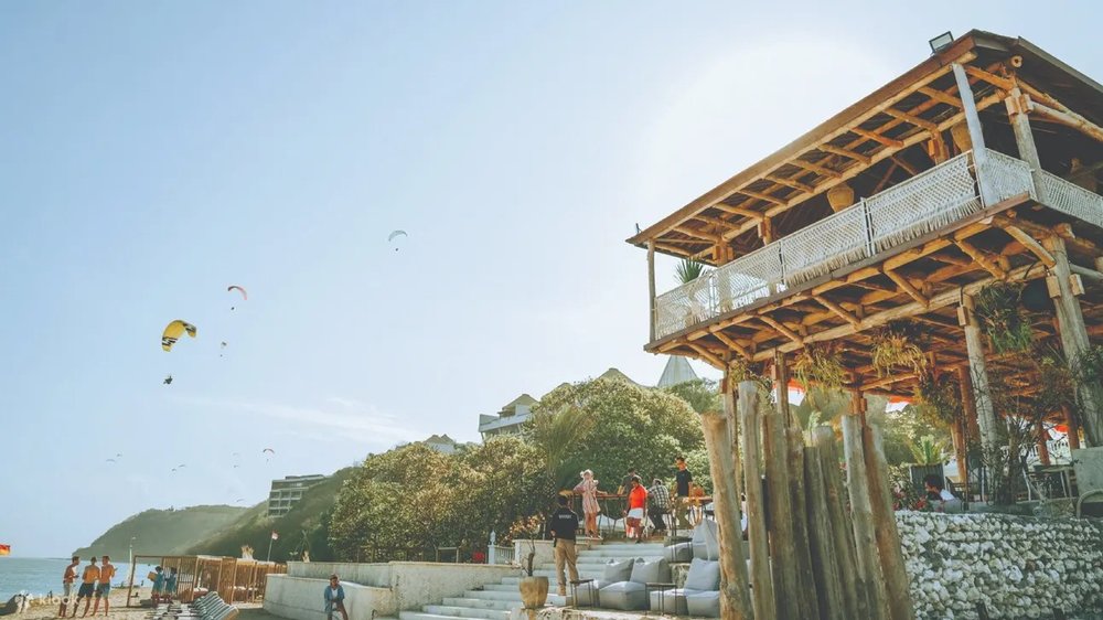 Front beach bamboo hut