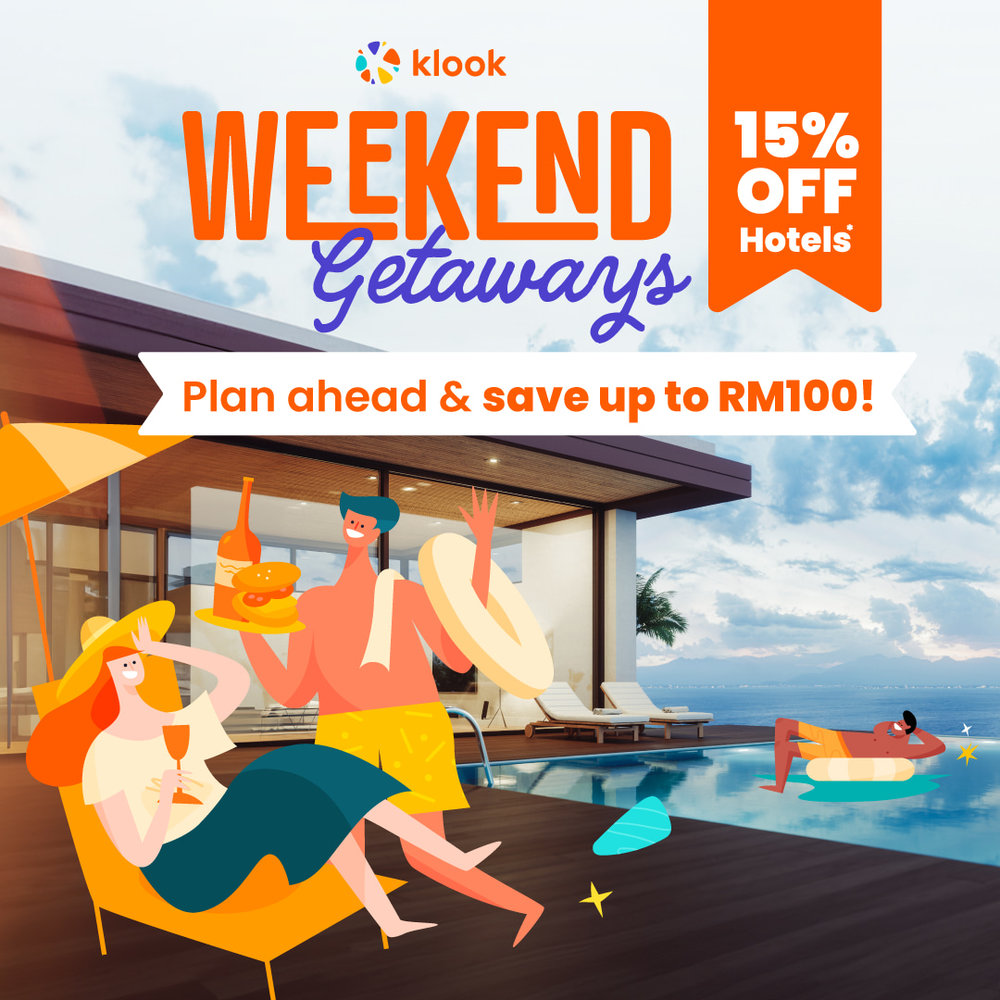Long weekend getaways hotel promo on Klook 2024