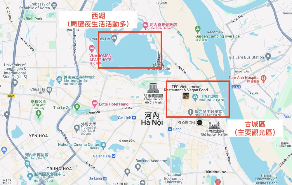 河內自由行 景點地圖