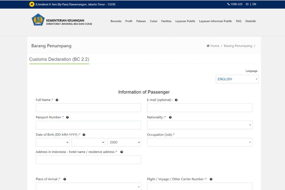 Hướng Dẫn Điền Tờ Khai Nhập Cảnh Indonesia