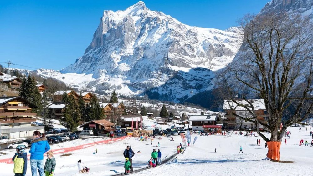 Ski the Slopes Down a Mountain in Switzerland