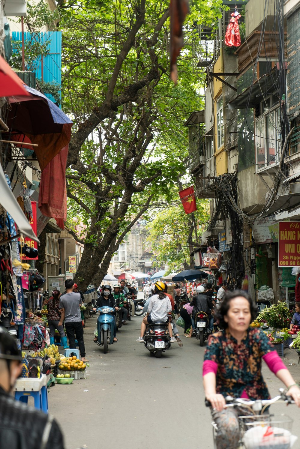 Busy street in Hanoi Vietnam