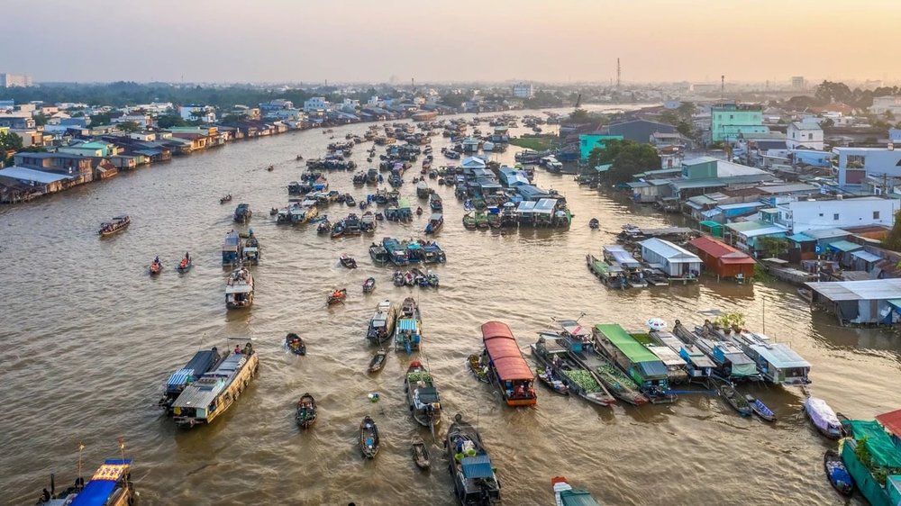 River with a lot of boat