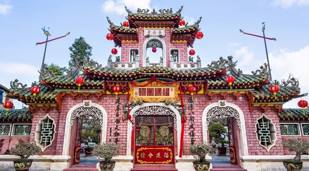 Sunset over the Hoi An river, Vietnam