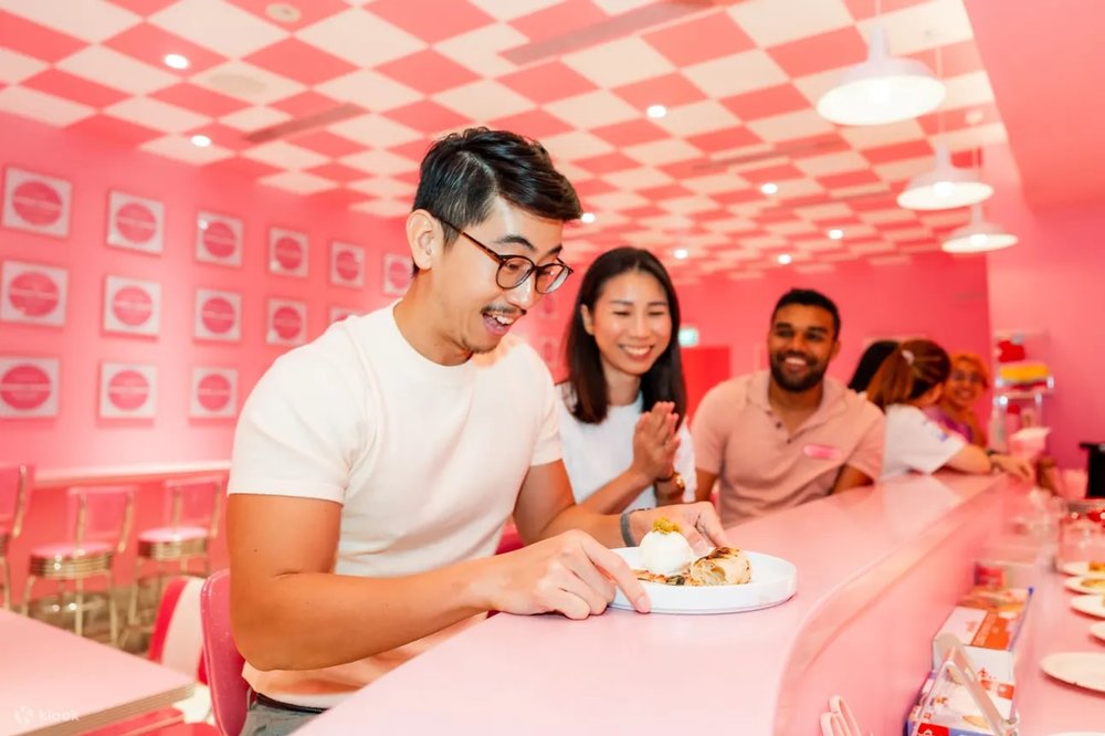 Man looking down on ice cream