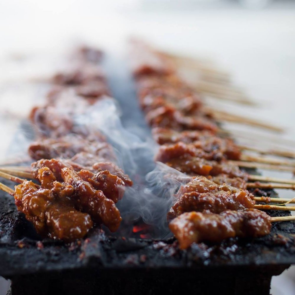 pork barbeque in griller