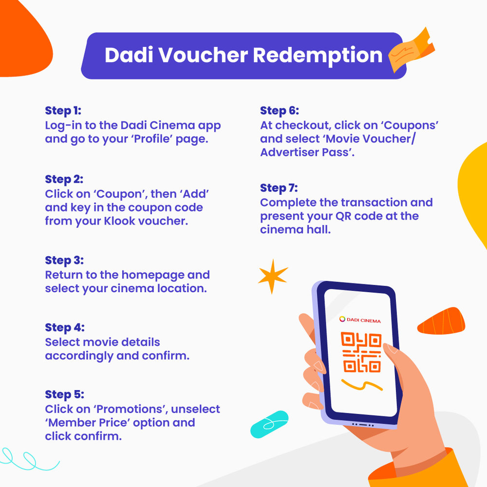 How to redeem movie tickets through Dadi Cinema