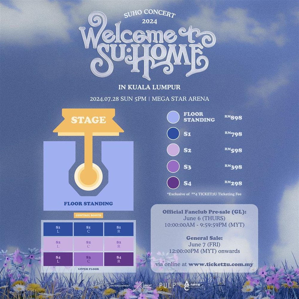 2024 SUHO CONCERT [SU:HOME] IN KUALA LUMPUR seat map ticket price
