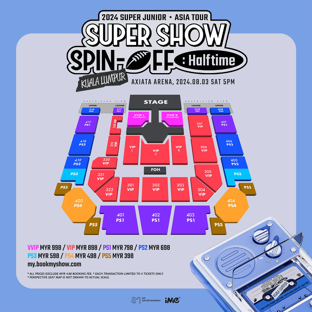 Super Junior SUPER SHOW SPIN-OFF: Halftime in Kuala Lumpur seat map ticket price