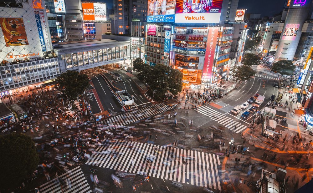 Renting a car in Japan: Tokyo Shibuya Crossing