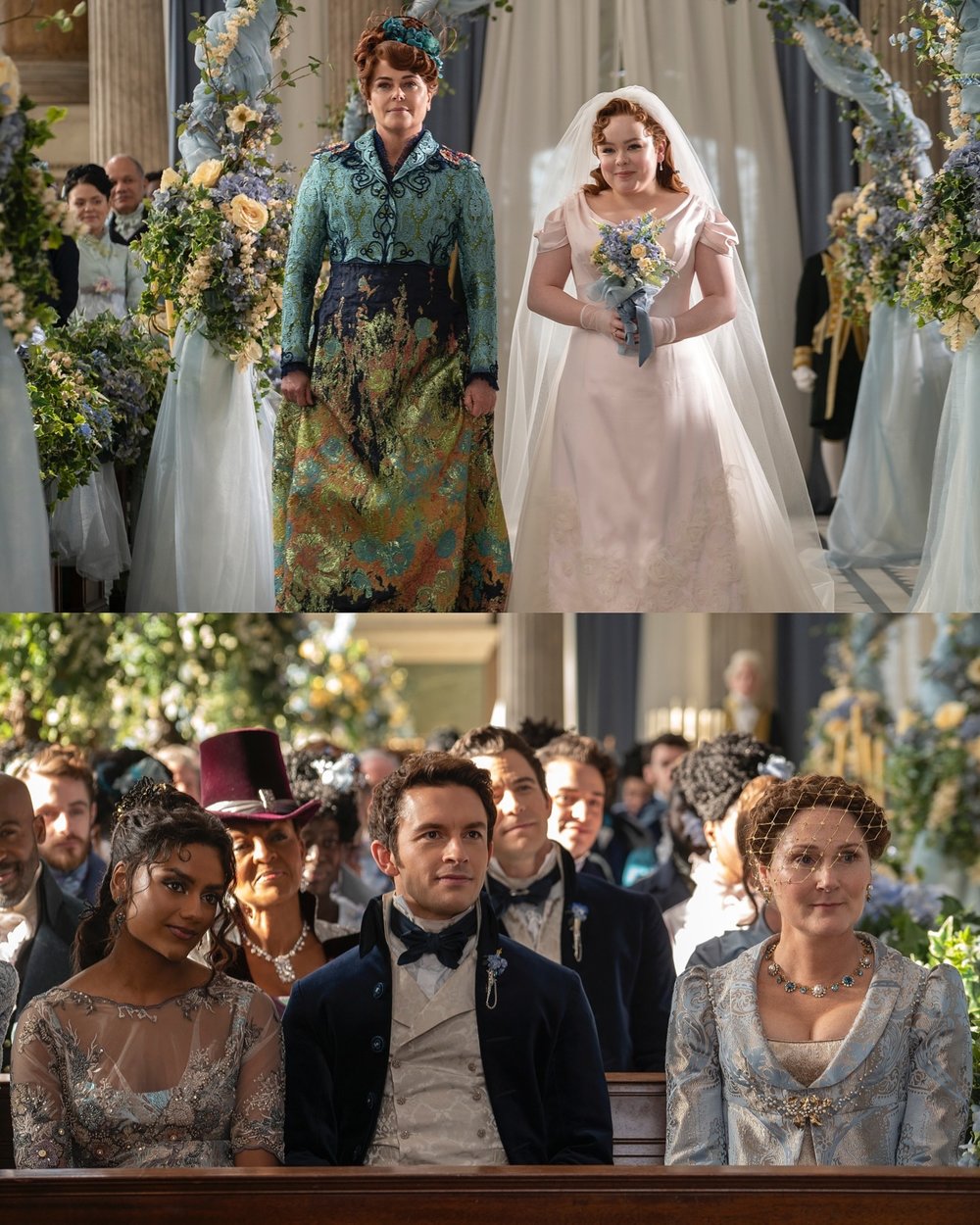 Stills from Bridgerton Season 3. Source: @bridgertonseriess on Instagram.