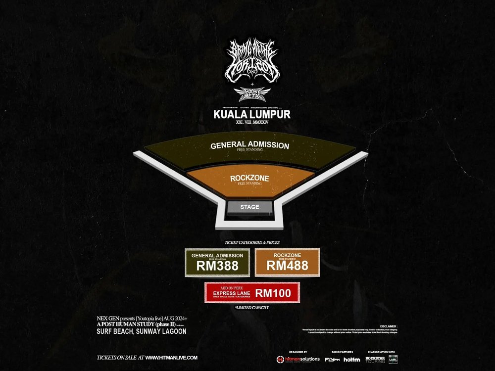 Bring Me The Horizon Live featuring BABYMETAL seat map ticket price