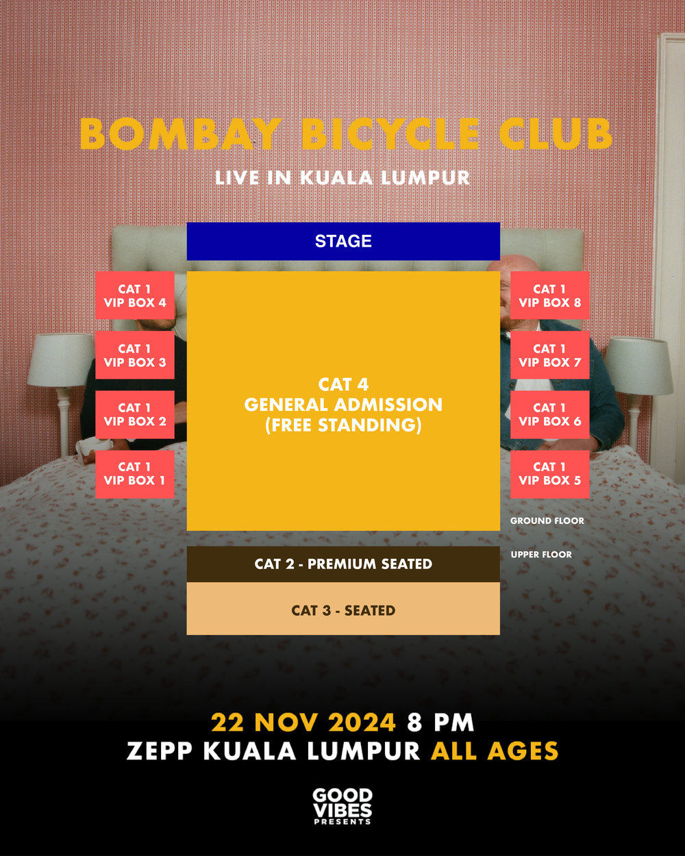 Bombay Bicycle Club Live in Kuala Lumpur seat map ticket price
