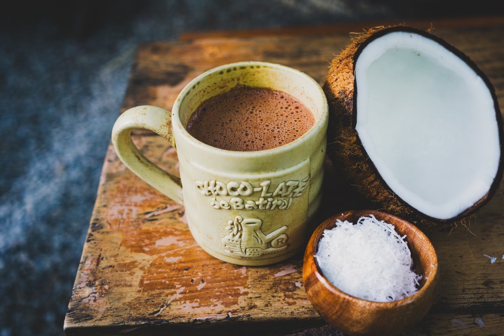 Chocolate with coconut meat